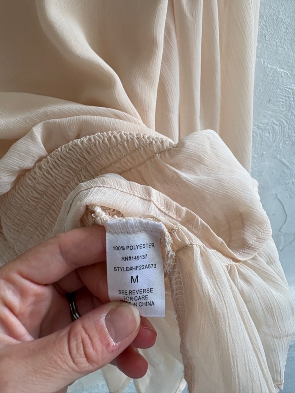 HYFVE Cream Smocked Long Sleeve Blouse - Picture 6 of 12